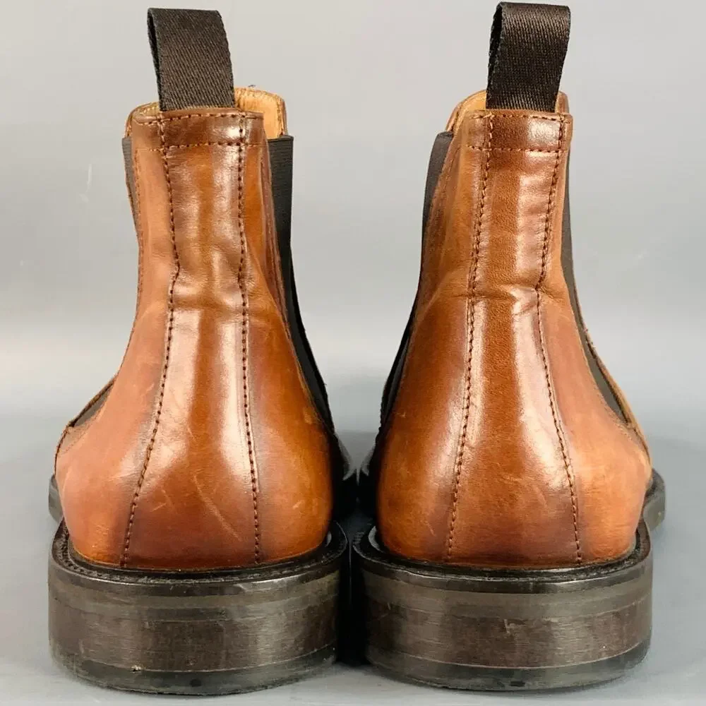 ANTONIO MAURIZI Size 13 Brown Leather Ankle Chelsea Boots